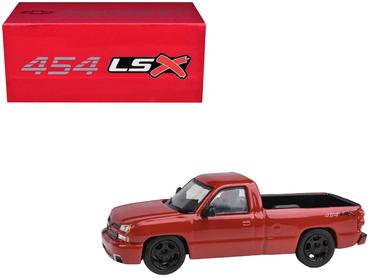 2006 Chevrolet Silverado 454 LSX Pickup Truck Victory Red 1/64 Diecast Model Car by Paragon Models