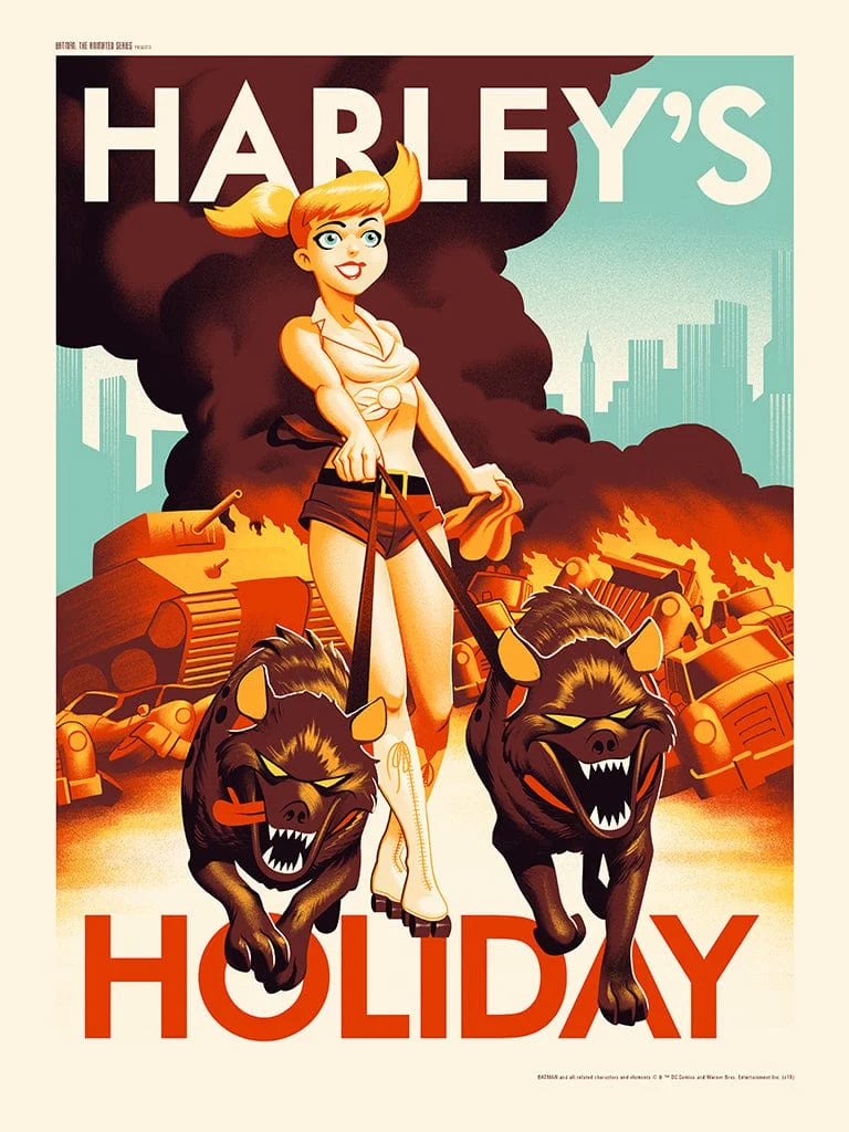 Harley's Holiday Screenprinted Poster - Phantom City Creative