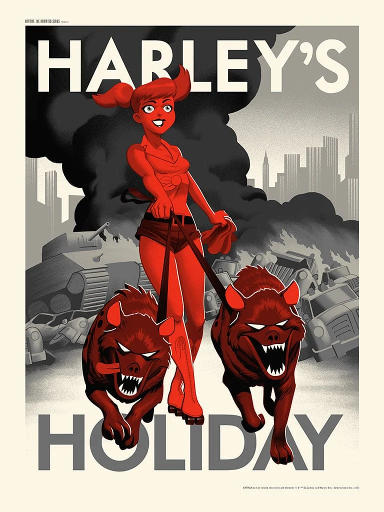Harley's Holiday Variant Screenprinted Poster - Phantom City Creative