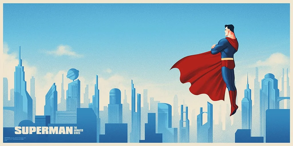 Superman: The Animated Series Screenprinted Poster - Phantom City Creative