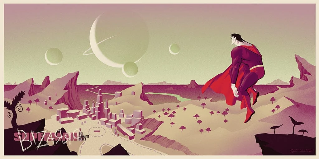 Superman: The Animated Series Bizarro Variant Screenprinted Poster - Phantom City Creative