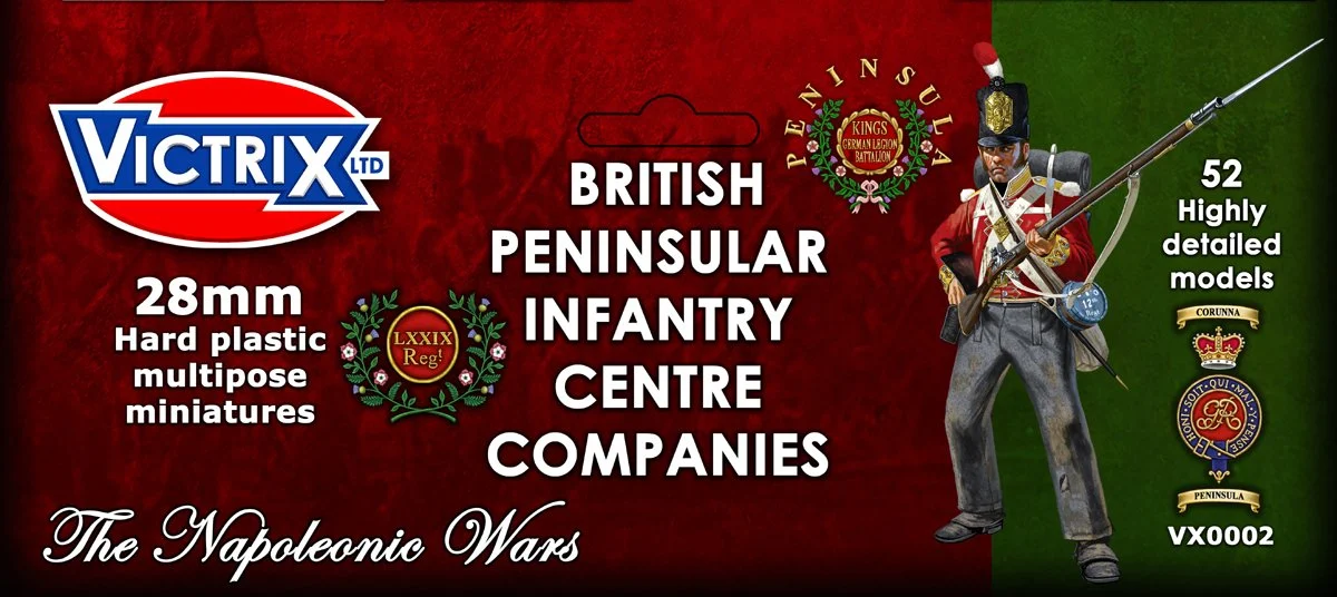 Napoleonic Peninsular War British Infantry Centre Companies, 28 mm Scale Model Plastic Figures - Victrix