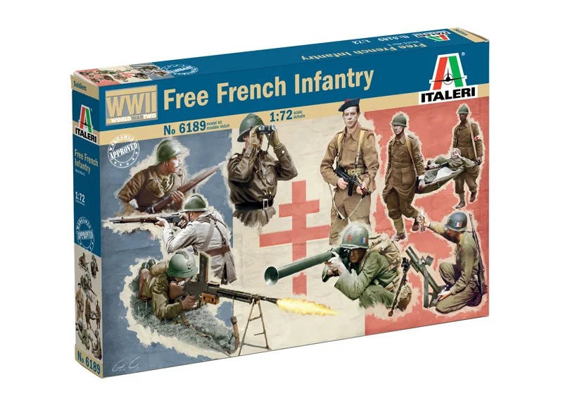 Free French Infantry WWII 1/72 Scale Plastic Figures - Italeri