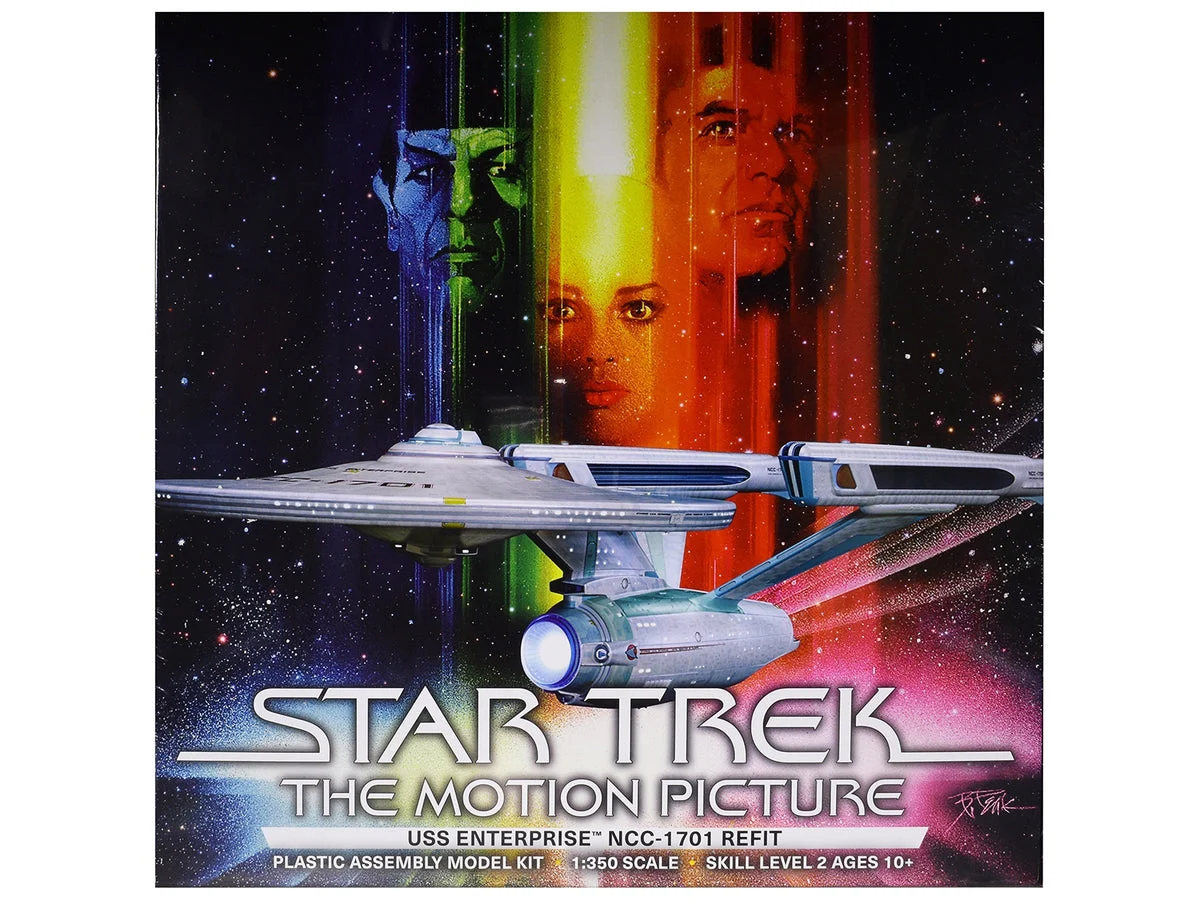 Skill 2 Model Kit U.S.S. Enterprise NCC-1701 Refit Spaceship "Star Trek: The Motion Picture" (1979) Movie 1/350 Scale Model by Polar Lights