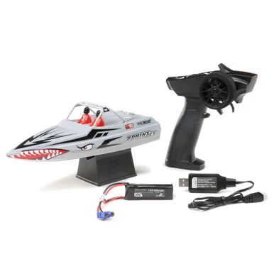 Pro Boat PRB08045T1 Sprintjet 9" Self-Righting Deep-V Jet Boat Brushed RTR, Silver