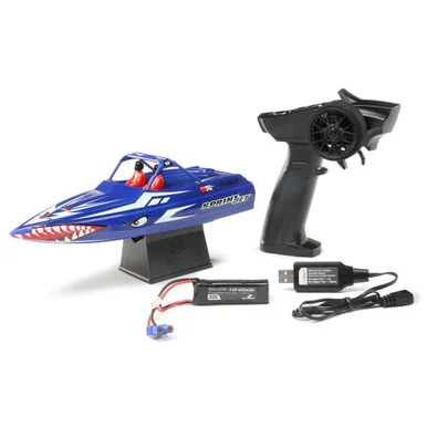 Pro Boat PRB08045T2 Sprintjet 9" Self-Righting Deep-V Jet Boat Brushed RTR, Blue