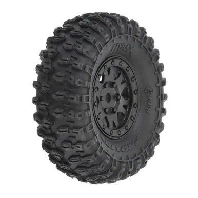 Pro-Line Racing PRO1019410 Hyrax Front/Rear 1.0" Tires Mounted 7mm Black Impulse (4): SCX24 1/24