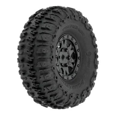 Pro-Line Racing PRO1020910 Trencher F/R 1.0" Tires Mounted 7mm Black Impulse (4): SCX24 1/24