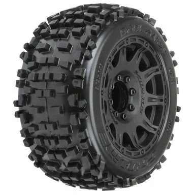 Pro-Line Racing PRO117810 Badlands F/R 3.8" MT Tires Mounted 17mm Black Raid (2) 1/8