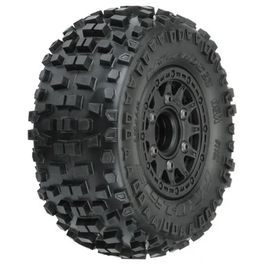 Pro-Line Racing PRO118210 Badlands Front/Rear 2.2"/3.0" SC Mounted 12mm Black Raid (2) 1/10