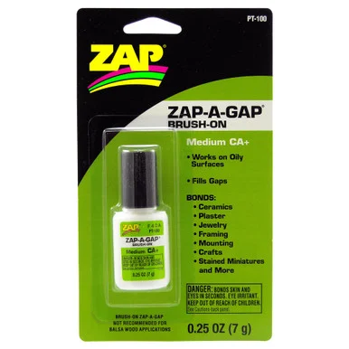Pacer Technology PT-100 Zap-A-Gap Medium CA+ Glue w/Brush Applicator, 1/4 oz.