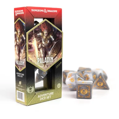 Sirius Dice SDZ2002-14 Dungeons and Dragons Adventure Dice - Paladin: White/Grey