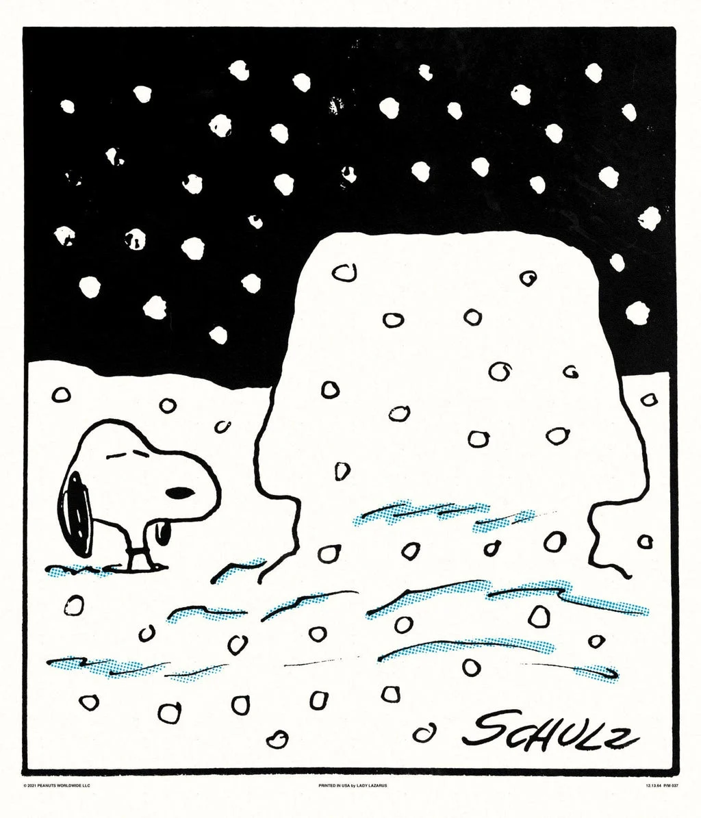 Peanuts Snoopy in Snow Poster - Charles Schulz