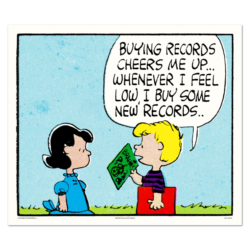 Peanuts New Records Poster - Charles Schulz