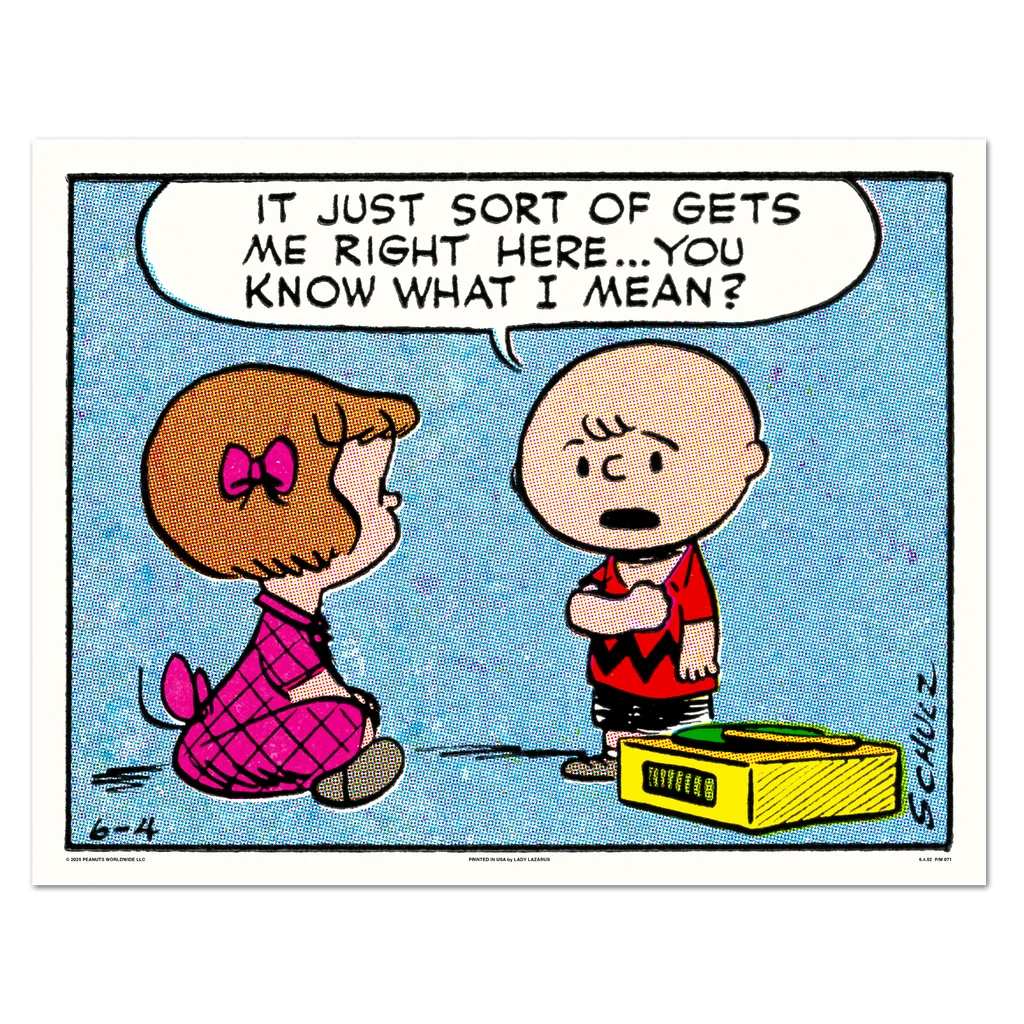 Peanuts Right Here Poster - Charles Schulz