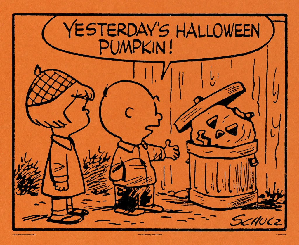 Peanuts Yesterday's Halloween Pumpkin Poster - Charles Schulz