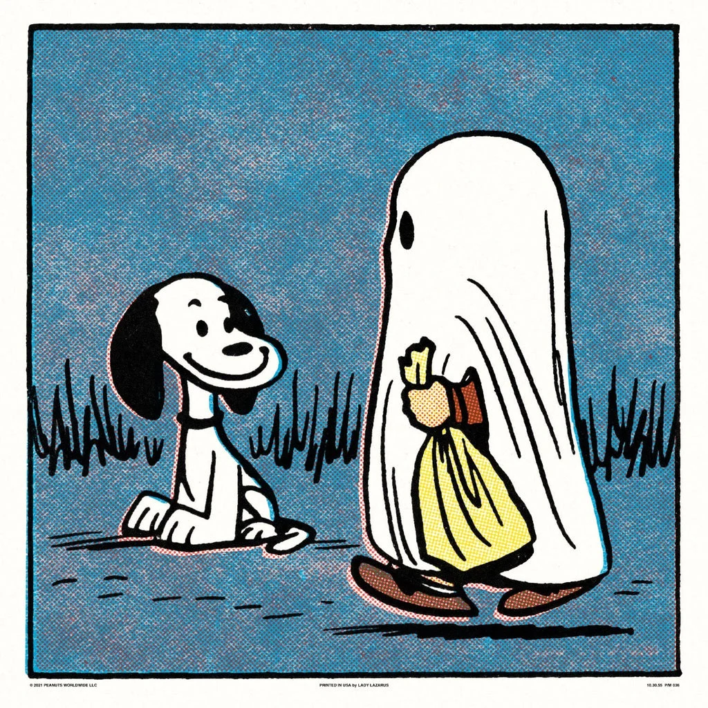 Peanuts Snoopy and Ghost Poster - Charles Schulz