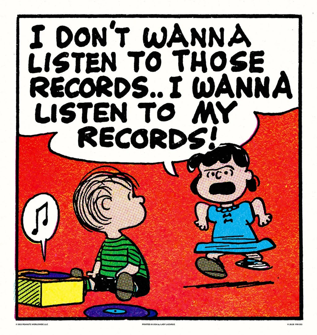 Peanuts Those Records Poster - Charles Schultz