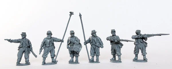 Perry Miniatures American Civil War Union Zouave Command Standing, 28mm Scale Metal Figures