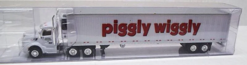 Peterbilt 579 Day Cab (White) 53’ Dry Van Piggly Wiggly Livery, 1:87 (HO) Scale Model - Trucks N Stuff