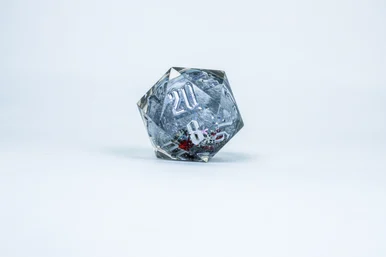 Sirius Dice 0012-04 Christmas Silver Glitter with Red and Green Snowflakes Snow Globe 54mm D20