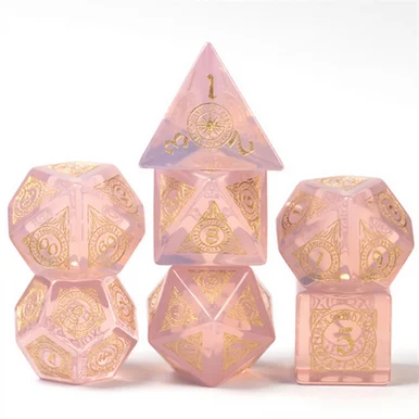 Foam Brain Games 5763 Pink Opalite with Runes - Engraved with Gold