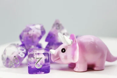 Foam Brain Games 2361 Pink Triceratops RPG Dice Set - FoamBrain