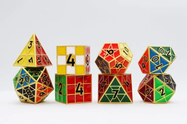 Foam Brain Games 4451 Puzzle Cube: Gold - Metal 8 Piece Dice Set