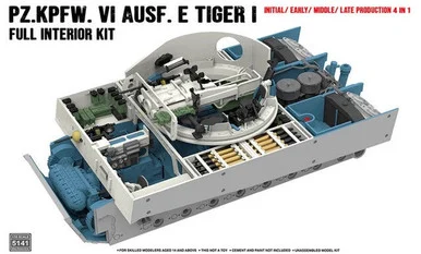 Rye Field Models 5141 Tiger I interior kit: Initial/ Early/ Mid/ Late 1/35 Scale Model Kit - RyeField Models