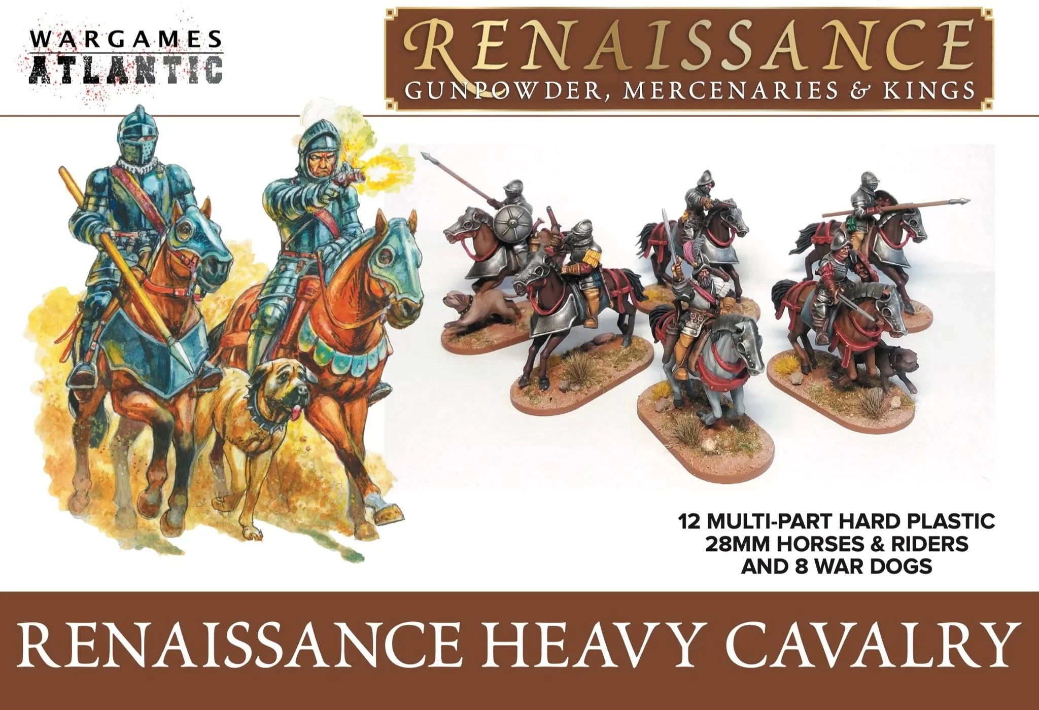 Renaissance Heavy Cavalry 28 mm Scale Model Plastic Figures - Wargames Atlantic
