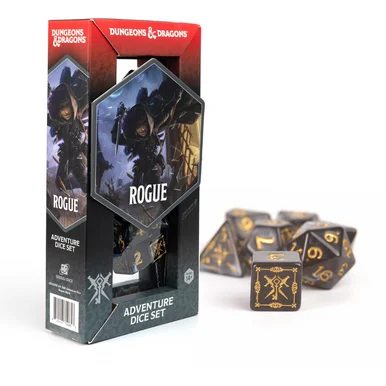 Sirius Dice SDZ2002-04 Dungeons and Dragons Adventure Dice - Rogue: Black