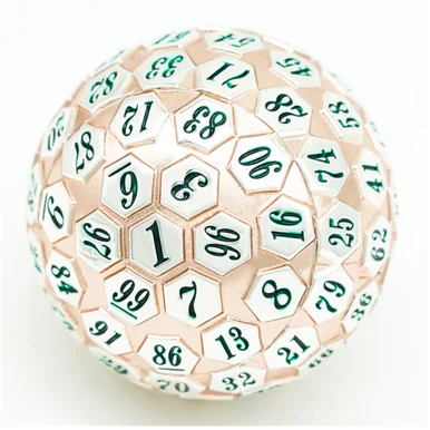 Foam Brain Games 5050 45mm Metal D100 - Rose Gold and Silver