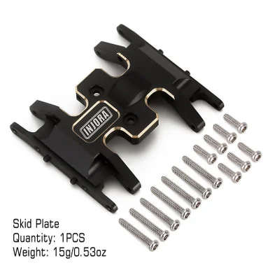 INJORA SCX24-111BK Black Brass Skid Plate Gearbox Transmission Mount for Axial SCX24