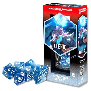 Sirius Dice SDZ2002-07 Dungeons and Dragons Adventure Dice - Cleric: White/Blue