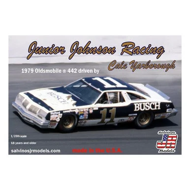 Salvinos JR Models JJO1979D Junior Johnson Racing 1979 #11 Oldsmobile Driven by Cale Yarborough 1/25 Scale Model Kit