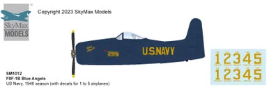 F8F-1B Bearcat Blue Angels, US Navy, 1946 season (with decals for 1 to 5 airplanes) SM1012 1:72