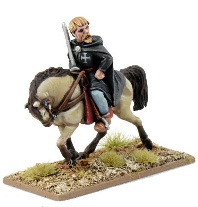SAGA Age Of Crusades, Milites Christi Mounted Warlord, 28 mm Scale Metallic Figure - Gripping Beast