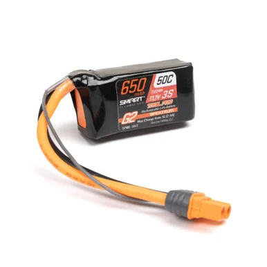 Spektrum SPMX-1051 11.1V 650mAh 3S 50C Smart G2 Trail Pro LiPo Battery: IC2