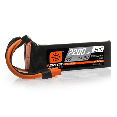 Spektrum SPMX22004S50 14.8V 2200mAh 4S 50C Smart LiPo Battery: IC3