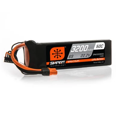Spektrum SPMX32006S50 3200mAh 6S 22.2V 50C Smart LiPo Battery; IC5
