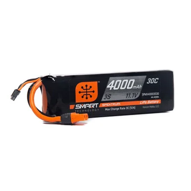 Spektrum SPMX40003S30 4000mAh 3S 11.1V Smart LiPo Battery 30C; IC3