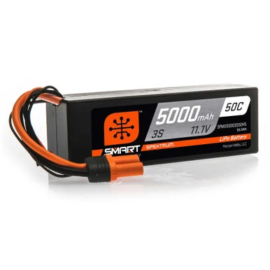 Spektrum SPMX50003S50H5 11.1V 5000mAh 3S 50C Smart Hardcase LiPo Battery: IC5