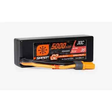 Spektrum SPMX53S30H5 11.1V 5000mAh 3S 30C Smart G2 Hardcase LiPo Battery: IC5