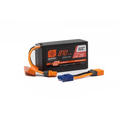 Spektrum X812SH2 810mAh 2S 7.4V Smart G2 50C LiPo; IC2