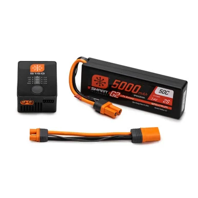 Spektrum SPMXG2PS2 Smart G2 Powerstage Surface Bundle: 2S 5000mAh LiPo Battery / S150 Charger