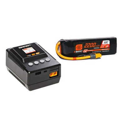 Spektrum SPMXPSA400 Smart Powerstage 3S Air Bundle: G2 2200mAh 3S LiPo IC3 & S155 Charger