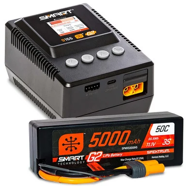 Spektrum SPMXPSS300 Smart Powerstage 3S Surface Bundle G2 5000mAh 3S LiPo IC5 & S155 Charger
