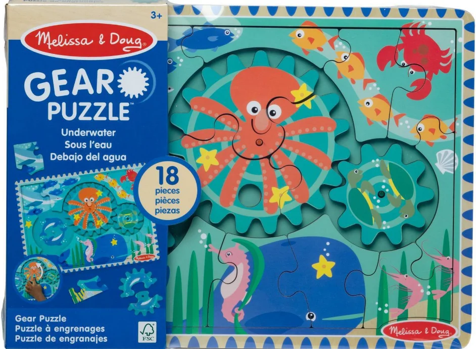 Wooden Gear Puzzle- Underwater