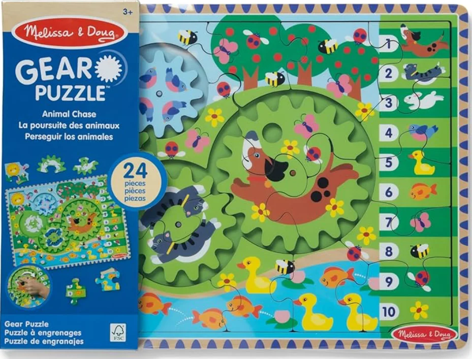 Wooden Gear Puzzle- Animal Chase