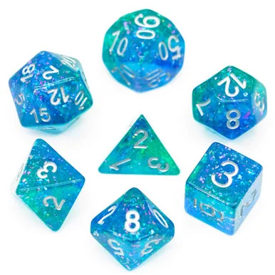 Foam Brain Games 1010 Ocean Glitter Dice Set - FoamBrain